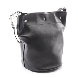 Saint Laurent Paris RIVE GAUCHE Bucket Shoulder Bag Leather Black